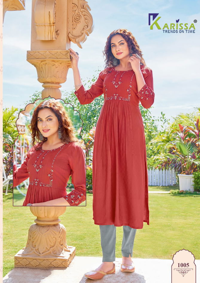 Vatika Karissa Fancy Nyra Cut Wholesale Party Wear Kurtis